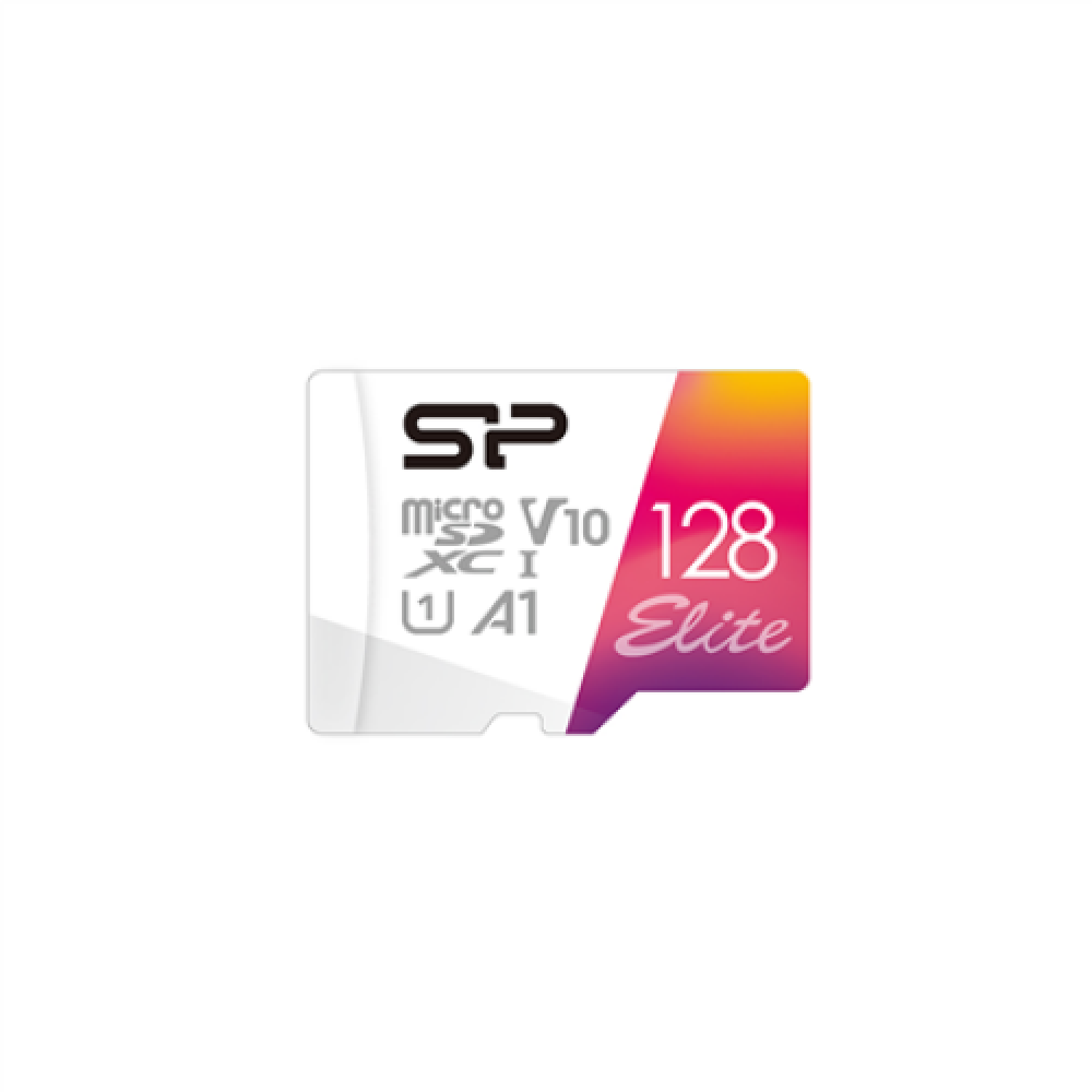Silicon Power , microSDHC UHS-I Memory Card , Elite , 128 GB , microSDHC/SDXC , Flash memory class 10