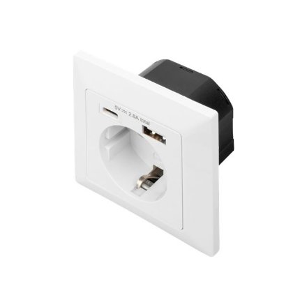 Digitus , Safety Plug for Flush Mounting with 1 x USB Type-C, 1 x USB A