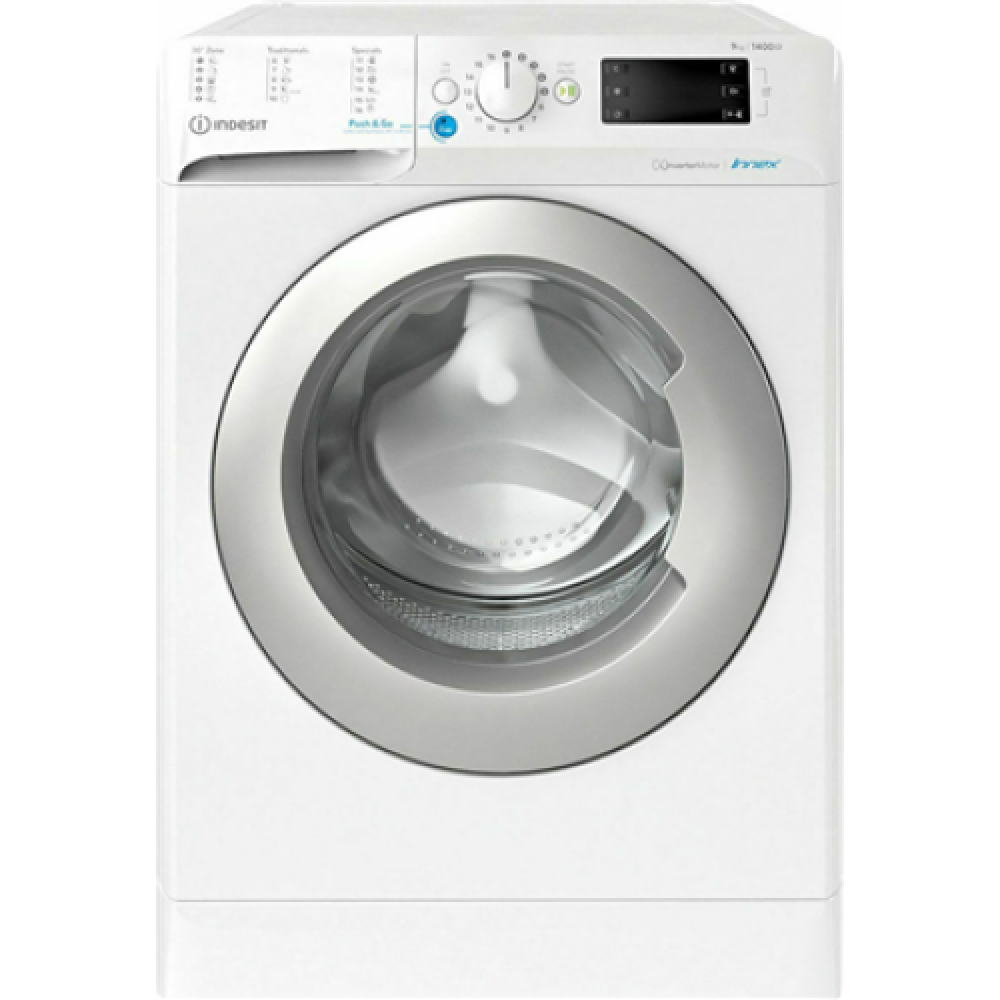 INDESIT , BWE 91485X WS EU N , Washing Machine , Energy efficiency class B , Front loading , Washing capacity 9 kg , 1400 RPM , Depth 63 cm , Width 59.5 cm , Display , Digital , White