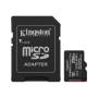 Kingston Canvas Select Plus , 256 GB , microSD , Flash memory class Class 10, UHS-I, U1/U3, video class 10/30, A1