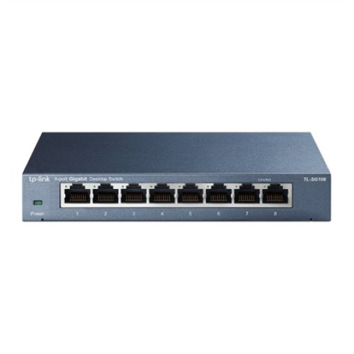 TP-LINK , Switch , TL-SG108 , Unmanaged , Desktop , Gigabit Ethernet (copper) ports quantity 8 , Power supply type External