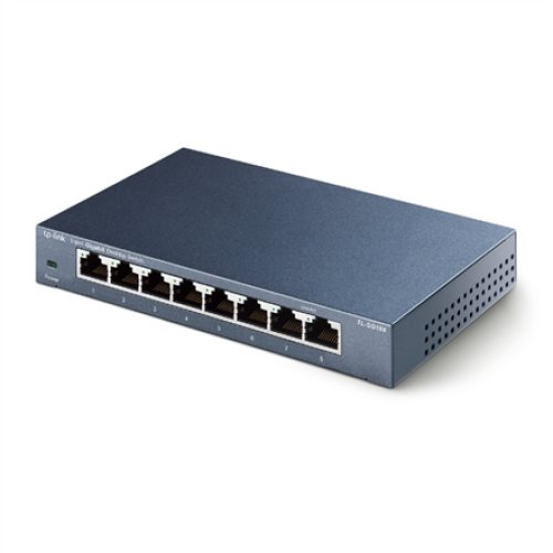 TP-LINK , Switch , TL-SG108 , Unmanaged , Desktop , Gigabit Ethernet (copper) ports quantity 8 , Power supply type External