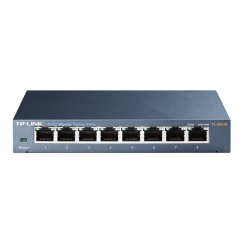 TP-LINK , Switch , TL-SG108 , Unmanaged , Desktop , Gigabit Ethernet (copper) ports quantity 8 , Power supply type External