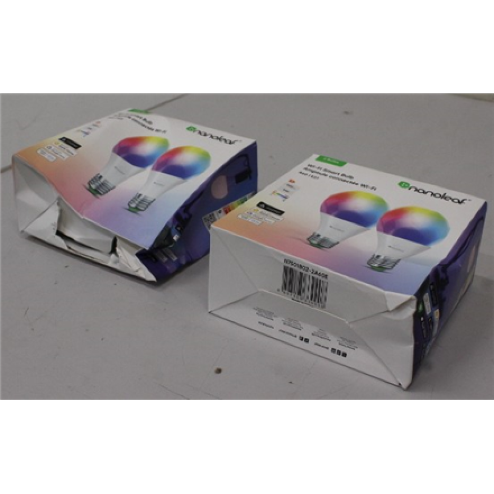 SALE OUT. Nanoleaf Essentials Smart A60 Bulb E27 Matter WiFi 9W 900Lm RGBCW 2700-6500K, 2pcs pack , Nanoleaf Essentials Smart A60 Bulb Matter WiFi 900Lm 2700-6500K, 2pcs pack , E27 , 9 W , RGBCW , DAMAGED PACKAGING