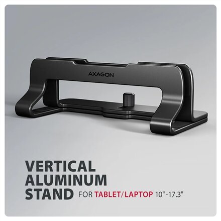 AXAGON STND-VB vertical stand for laptops and tablets , Adjustable width , 10-17.3 , Black