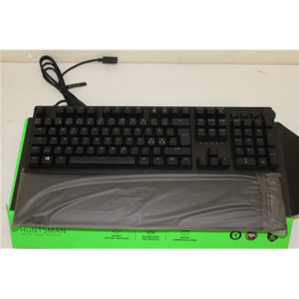 SALE OUT. Razer Huntsman V2 Optical Gaming Keyboard, Red Switch, Nordic Layout, Wired, Black Razer Huntsman V2 Optical Gaming Keyboard Gaming keyboard, RGB LED light, NORD, Wired, Black, USED AS DEMO, Linear Red Switch, Numeric keypad