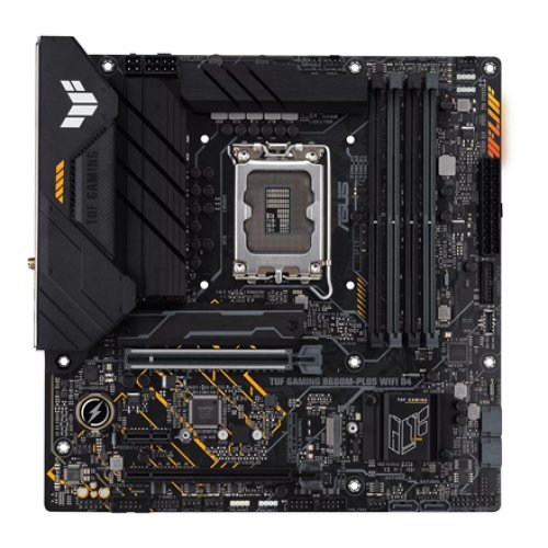 Asus TUF GAMING B660M-PLUS WIFI D4 Processor family Intel, Processor socket LGA1700, DDR4 DIMM, Memory slots 4, Supported hard disk drive interfaces SATA, M.2, Number of SATA connectors 4, Chipset Intel B660, microATX