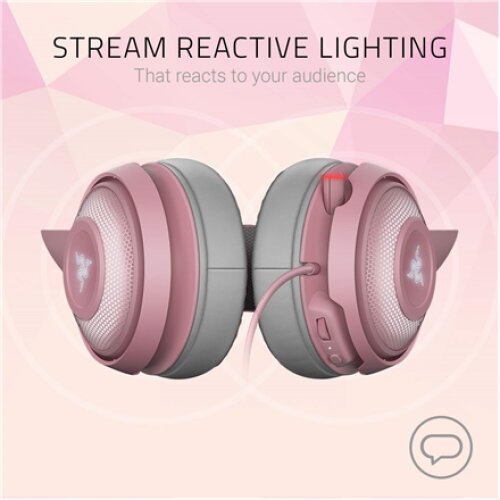 Razer Kraken Kitty Gaming Headset, Wired, Quartz Razer , Wired , On-Ear , Gaming Headset , Kraken Kitty
