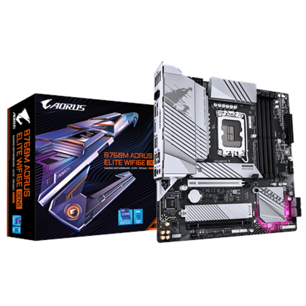 Gigabyte B760M AORUS ELITE WIFI6E GEN5 , Processor family Intel , Processor socket LGA1700 , DDR5 , Supported hard disk drive interfaces M.2, SATA , Number of SATA connectors 4