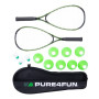 Pure4Fun , Speed Badminton Set, 58x21cm , Black/Green