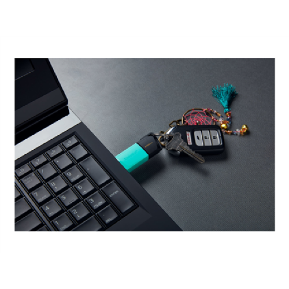 Kingston , USB Flash Drive , DataTraveler Exodia , 256 GB , USB 3.2 Gen 1 , Black/Teal