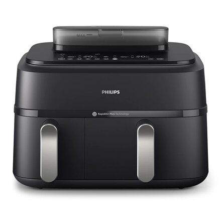 Philips , Dual Basket Airfryer , NA551/00 5000 Series , Power 2750 W , Capacity 9 L , RapidAir Plus and Air Steam , Black