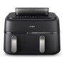 Philips , Dual Basket Airfryer , NA551/00 5000 Series , Power 2750 W , Capacity 9 L , RapidAir Plus and Air Steam , Black