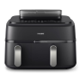 Philips , Dual Basket Airfryer , NA551/00 5000 Series , Power 2750 W , Capacity 9 L , RapidAir Plus and Air Steam , Black