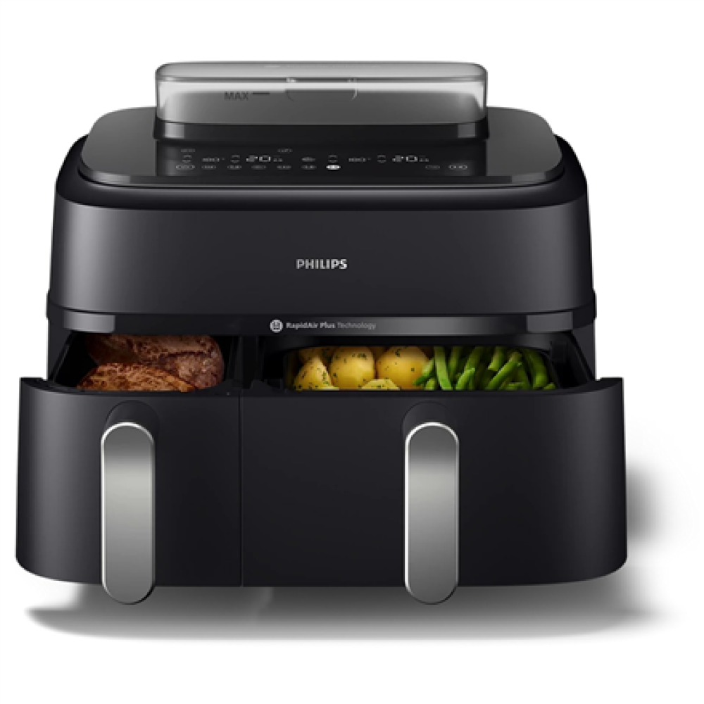 Philips , Dual Basket Airfryer , NA551/00 5000 Series , Power 2750 W , Capacity 9 L , RapidAir Plus and Air Steam , Black