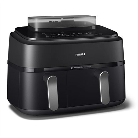 Philips , Dual Basket Airfryer , NA551/00 5000 Series , Power 2750 W , Capacity 9 L , RapidAir Plus and Air Steam , Black