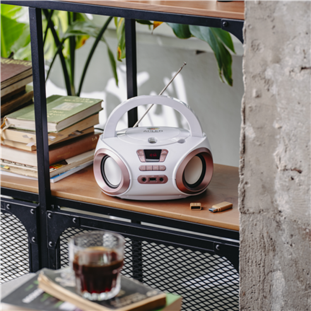 Adler , CD-MP3 Boombox , AD 1181 , Speakers , USB connectivity , FM