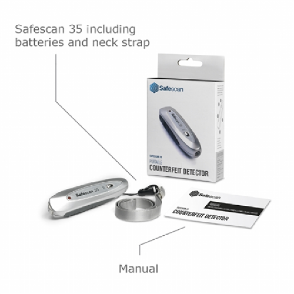 SAFESCAN , 35 , Grey , Suitable for Banknotes, ID documents , Number of detection points 3