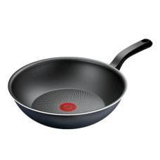 TEFAL Pan , H0561942 , Wok , Diameter 28 cm , Suitable for induction hob , Fixed handle , Black