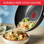 TEFAL Pan , H0561942 , Wok , Diameter 28 cm , Suitable for induction hob , Fixed handle , Black