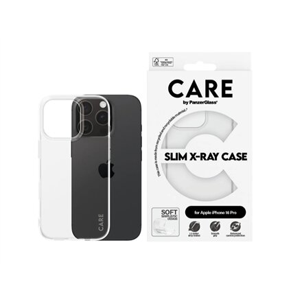 CARE Fashionable Case , Back cover , Apple , iPhone 16 PRO , Recycled plastic , Transparent , X-Ray Soft Basic