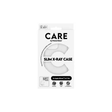 CARE Fashionable Case , Back cover , Apple , iPhone 16 PRO , Recycled plastic , Transparent , X-Ray Soft Basic