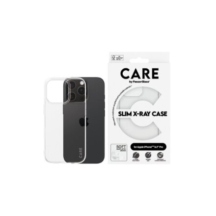 CARE Fashionable Case , Back cover , Apple , iPhone 16 PRO , Recycled plastic , Transparent , X-Ray Soft Basic