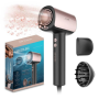 Cecotec Hair dryer , DryGlam Nano Plasma , 1600 W , Number of temperature settings 3 , Ionic function , Black/Rose Gold , Diffuser nozzle