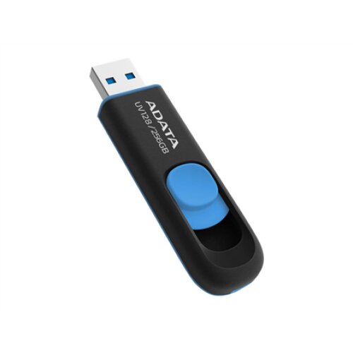 ADATA , USB Flash Drive , UV128 , 256 GB , USB Type-A , Black/Blue