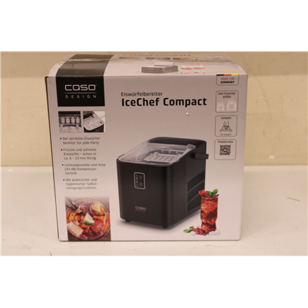 SALE OUT. Caso IceChef Compact Ice cube machine, 2 ice cube sizes, Black , Caso , Ice Cube Machine , IceChef Compact , 120 W , Black , DEMO