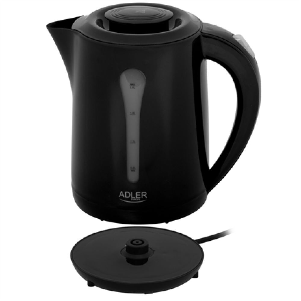 Adler Kettle , AD 1244 , Electric , 1850 W , 2.5 L , Plastic , 360° rotational base , Black