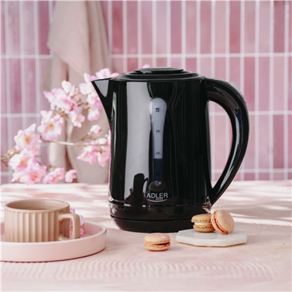 Adler Kettle , AD 1244 , Electric , 1850 W , 2.5 L , Plastic , 360° rotational base , Black