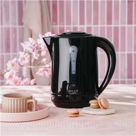 Adler , Kettle , AD 1244 , Electric , 1850 W , 2.5 L , Plastic , 360° rotational base , Black