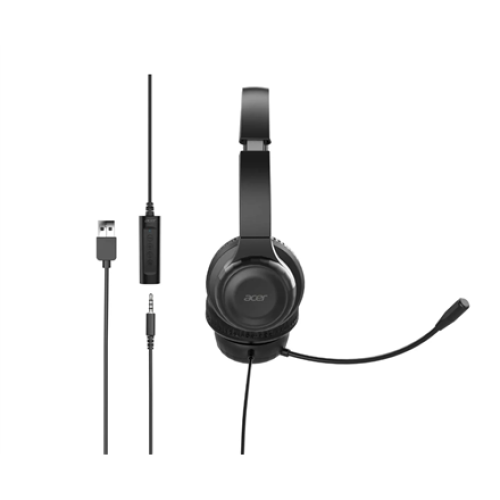 Acer Office Headset , Built-in microphone , Wired , Black