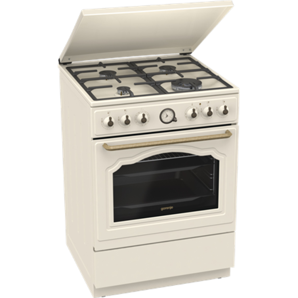 Gorenje Cooker , GKS6C71CLI , Hob type Gas , Oven type Electric , Gold , Width 60 cm , Depth 60 cm , 71 L