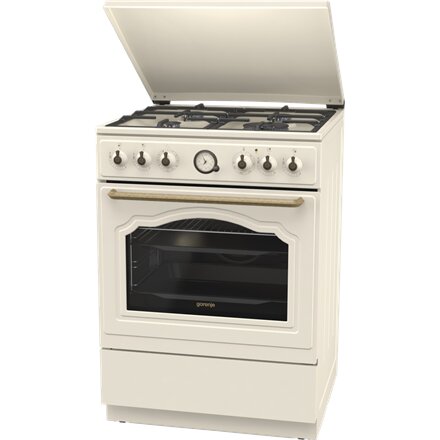Gorenje Cooker , GKS6C71CLI , Hob type Gas , Oven type Electric , Gold , Width 60 cm , Depth 60 cm , Energy efficiency class A , 71 L
