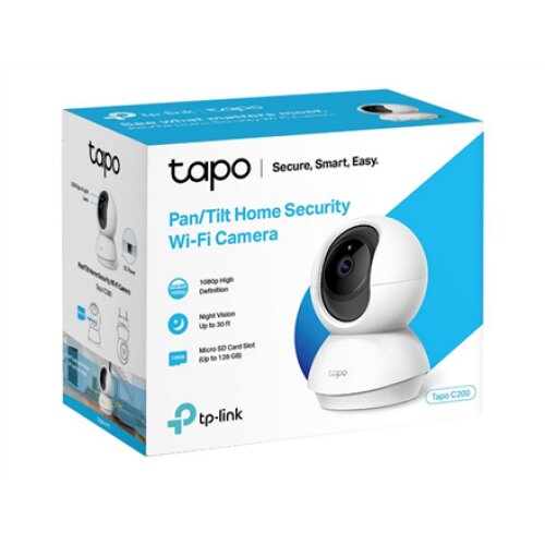 TP-LINK , Pan/Tilt Home Security Wi-Fi Camera , Tapo C200 , 4mm/F/2.4 , Privacy Mode, Sound and Light Alarm, Motion Detection and Notifications , H.264 , Micro SD, Max. 128 GB