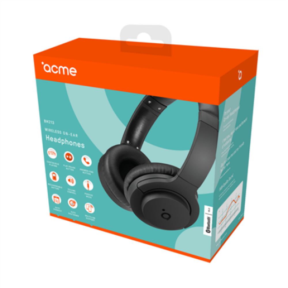 Acme , 6 month(s) , Micro USB, Bluetooth, 3.5 mm socket , Micro USB, 5 V DC , Headphones , BH213 , Built-in microphone , Wireless , Black