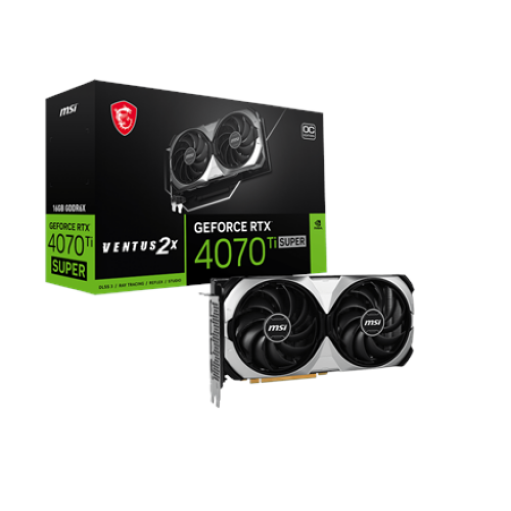 MSI , GeForce RTX 4070 Ti SUPER 16G VENTUS 2X OC , NVIDIA , 16 GB , GeForce RTX 4070 Ti SUPER , GDDR6X , PCI Express 4.0 , Memory clock speed 2640 MHz