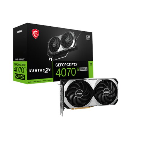 MSI , GeForce RTX 4070 Ti SUPER 16G VENTUS 2X OC , NVIDIA , 16 GB , GeForce RTX 4070 Ti SUPER , GDDR6X , PCI Express 4.0 , Memory clock speed 2640 MHz