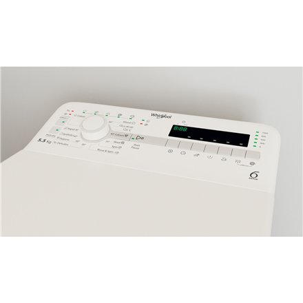 Whirlpool , Washing Machine , TDLR 55140S , Energy efficiency class C , Top loading , Washing capacity 5.5 kg , 1100 RPM , Depth 60 cm , Width 40 cm , Digital , White