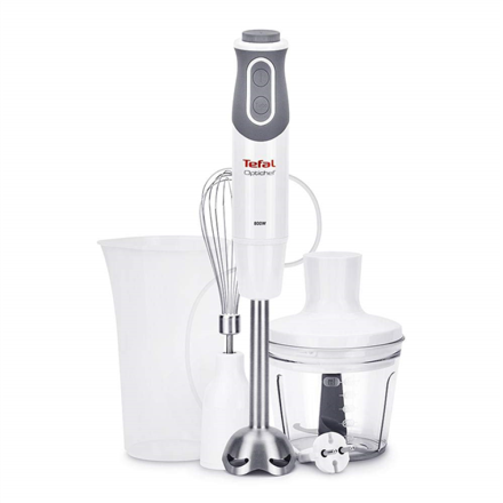 TEFAL , Blender , Optichef 3-in-1 HB643138 , Hand Blender , 800 W , Number of speeds 20 , Turbo mode , Chopper , White/Grey