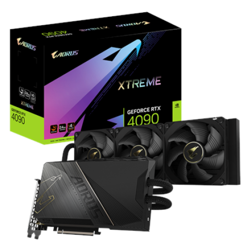 Gigabyte , GV-N4090AORUSXW-24GD 1.0 , NVIDIA , 24 GB , GeForce RTX 4090 , GDDR6X , HDMI ports quantity 1 , PCI-E 4.0 , Memory clock speed 21000 MHz