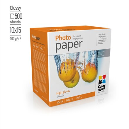 ColorWay Photo Paper, 500 sheets , High Glossy , 200 g/m² , 10x15