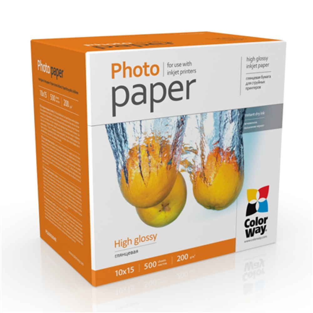 ColorWay Photo Paper, 500 sheets , 200 g/m² , 10x15 , High Glossy