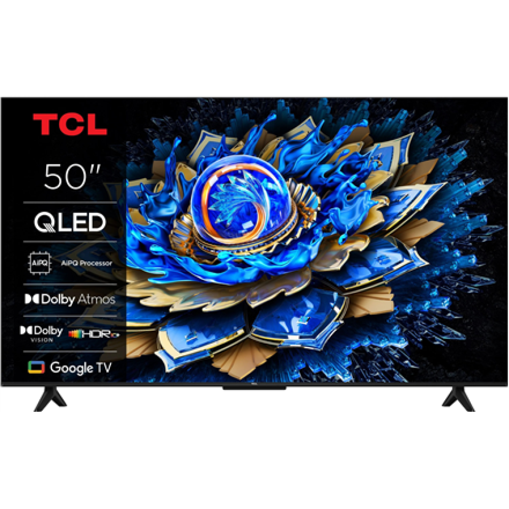 TCL 4K QLED TV , 50T69C , 50 , Smart TV , Google TV , UHD , Black