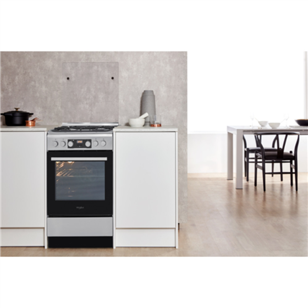Whirlpool Cooker , WS5G8CHX/E/1 , Hob type Gas , Oven type Electric , Stainless steel , Width 50 cm , LED , Depth 60 cm , 60 L