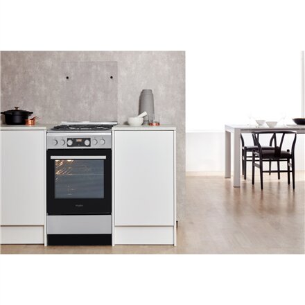 Whirlpool Cooker , WS5G8CHX/E/1 , Hob type Gas , Oven type Electric , Stainless steel , Width 50 cm , LED , Depth 60 cm , 60 L