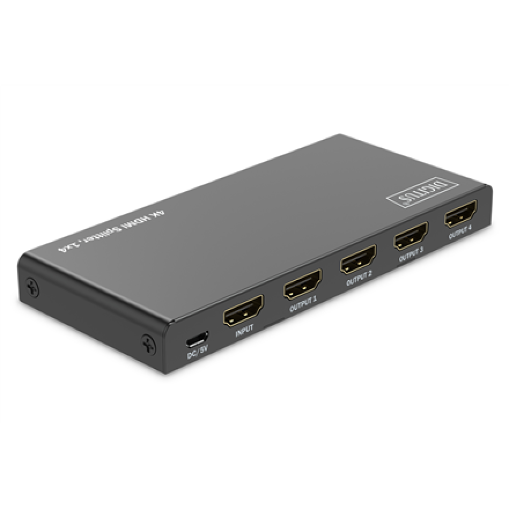 Digitus 4K HDMI Splitter, 1x4 , DS-55337 , Black