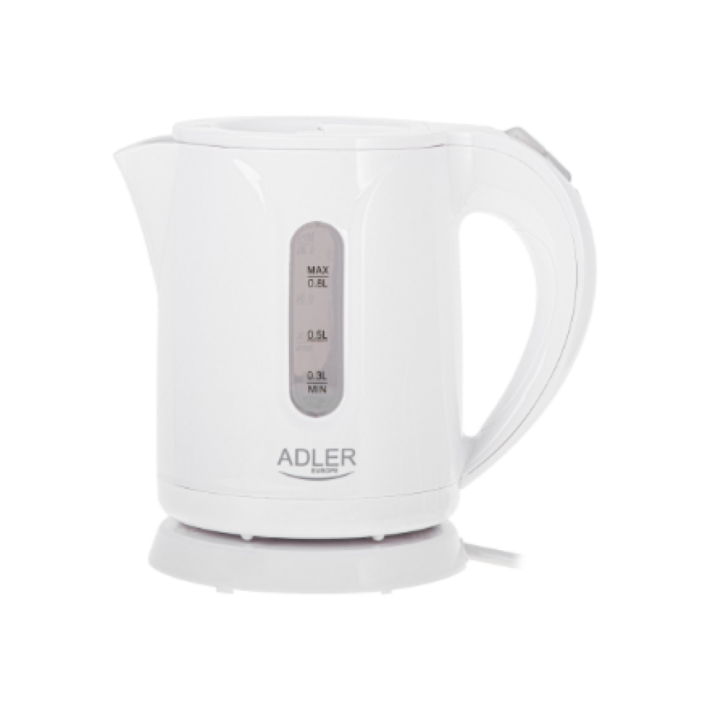 Adler , Kettle , AD 1371w , Electric , 850 W , 0.8 L , Stainless steel/Polypropylene , 360° rotational base , White